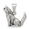 Sterling Silver Antiqued Wolf Charm Pendant Jewelry 19mm x 21mm